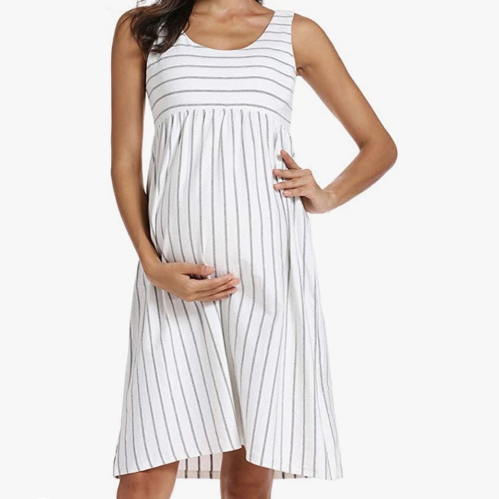 Maternity striped tank dress